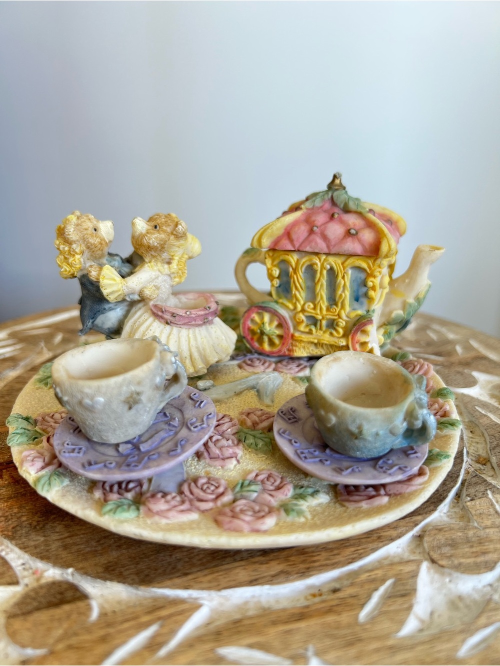 Cinderella Whimsical Pastel Tea Set Figurine - Home Accents
